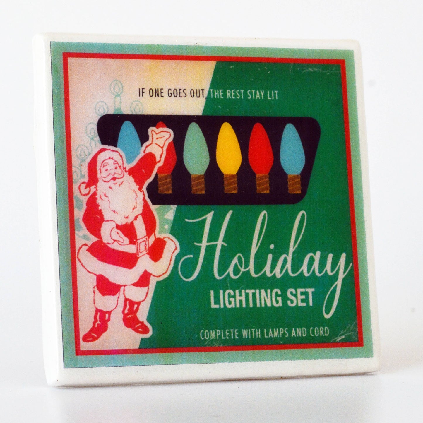Christmas Lights Vintage Christmas Coaster Set-4