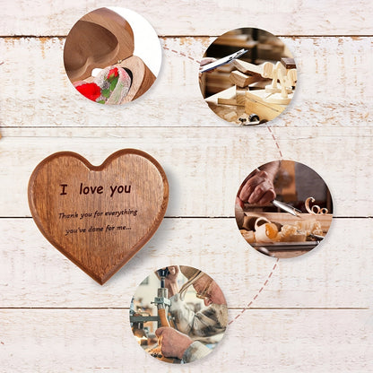 Heart-Shaped Bamboo Gift Box with Pendant Necklace-2