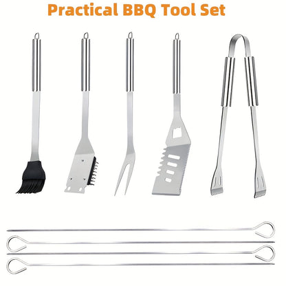 BBQ Grilling Stainless Steel Accessories Set (10pcs)-1