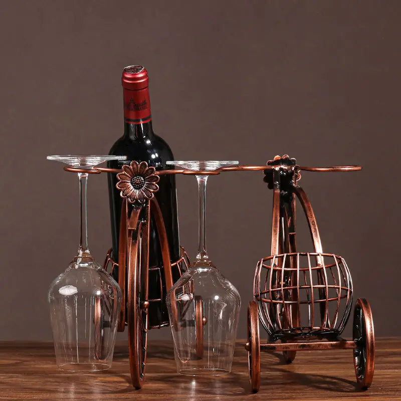 European-Style Vintage Carriage Wine Rack-3