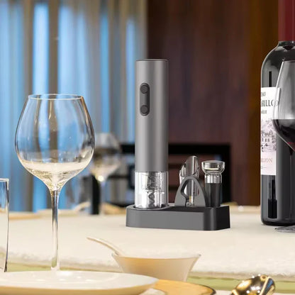 Smart Kitchen Accessories 4-in-1 Electric Wine Opener Gift Set Black-1