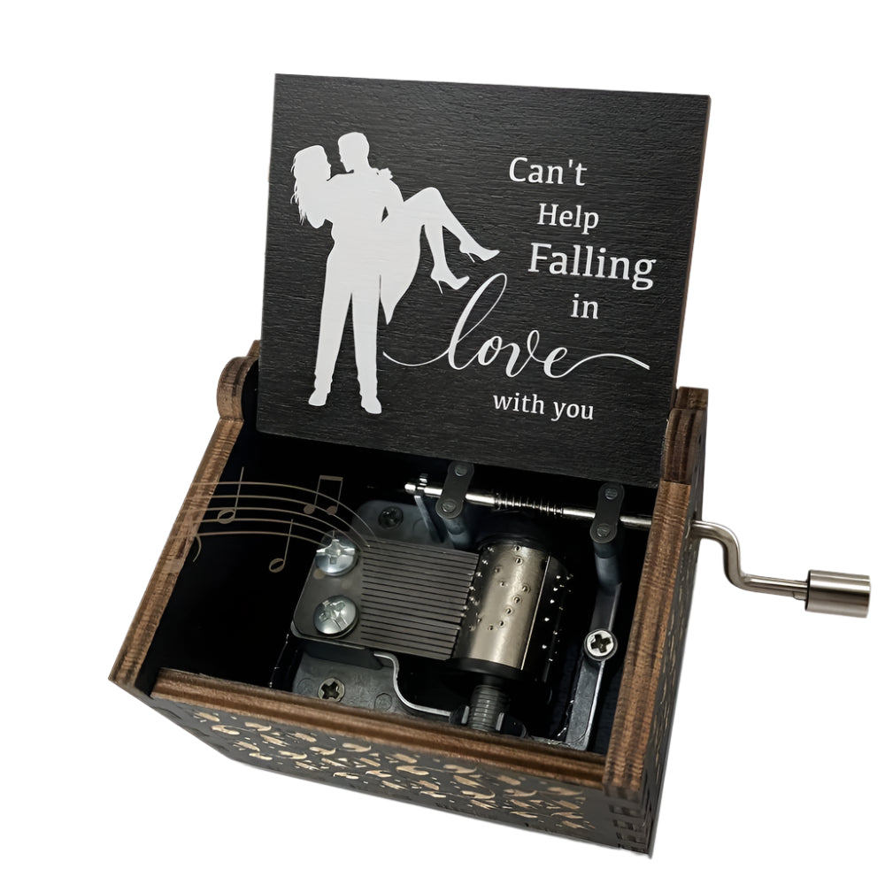 Wooden Music Box for Lovers Engraved Message-0