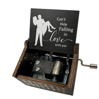 Wooden Music Box for Lovers Engraved Message-0