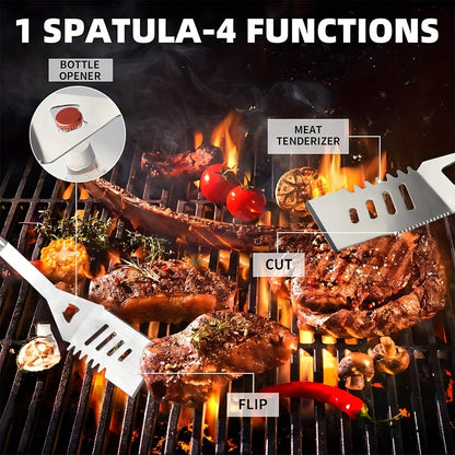 BBQ Grilling Stainless Steel Accessories Set (10pcs)-2