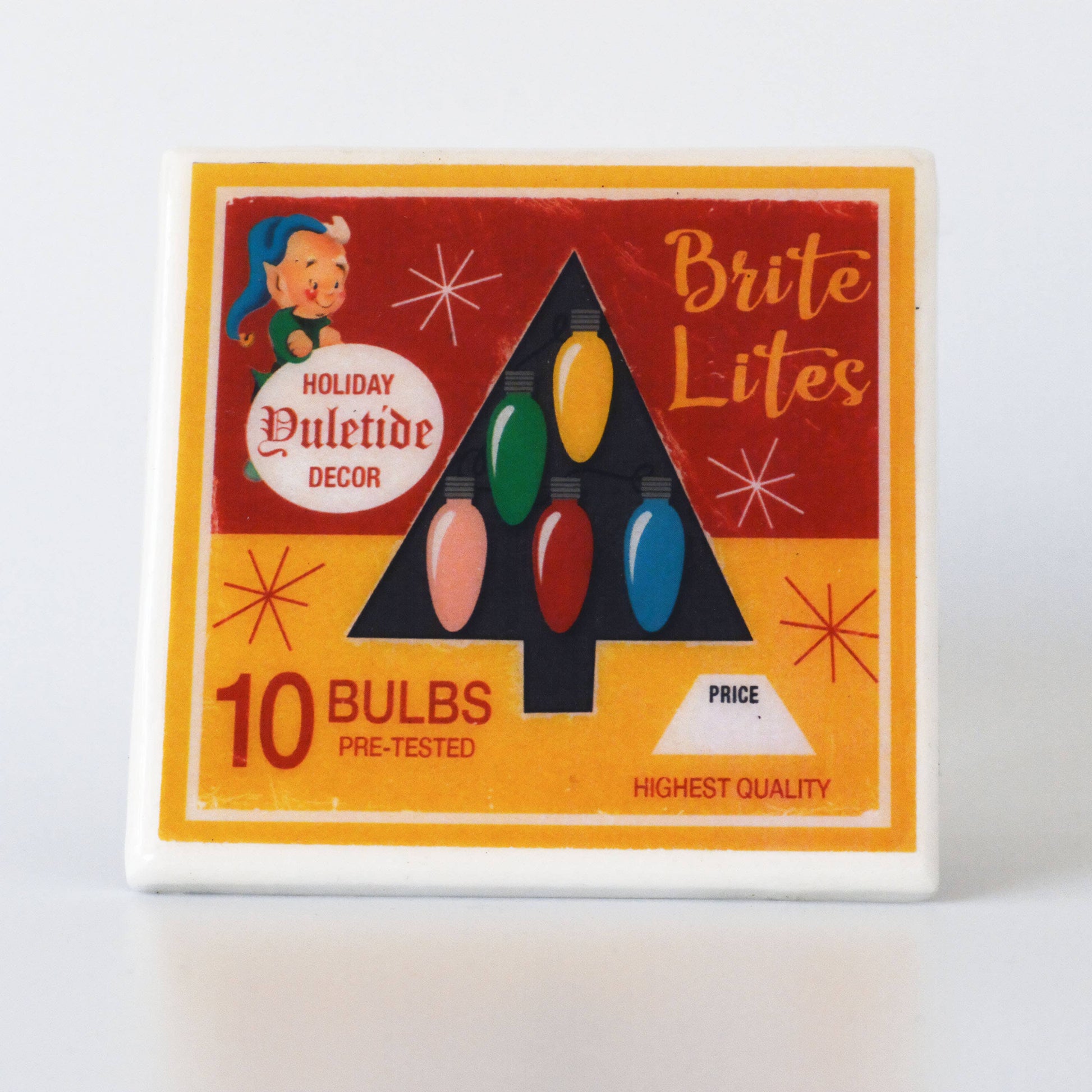 Christmas Lights  Vintage Christmas Coaster Set-2