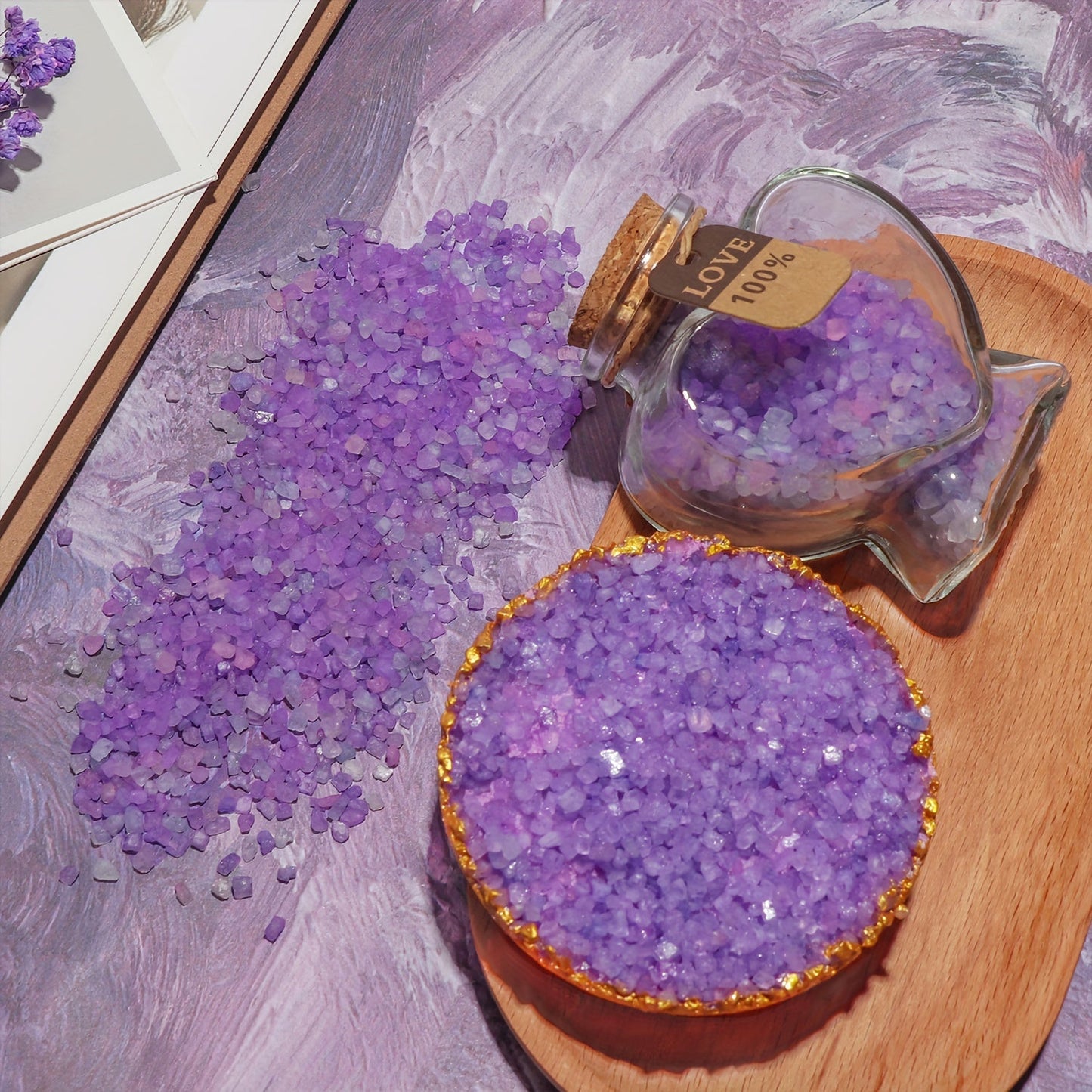 Crystal Bath Purple Salt Gift Set Lavender-1