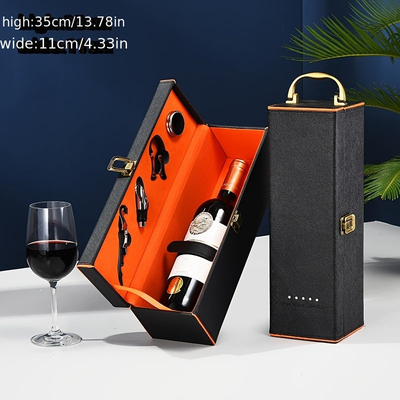 Luxury Leather Wine Gift Box with Sommelier Tools-1