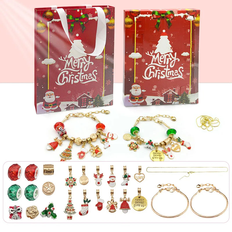 Christmas 24 Grid Countdown Calendar Blind Box Set - Festive Acrylic Advent Calendar-2