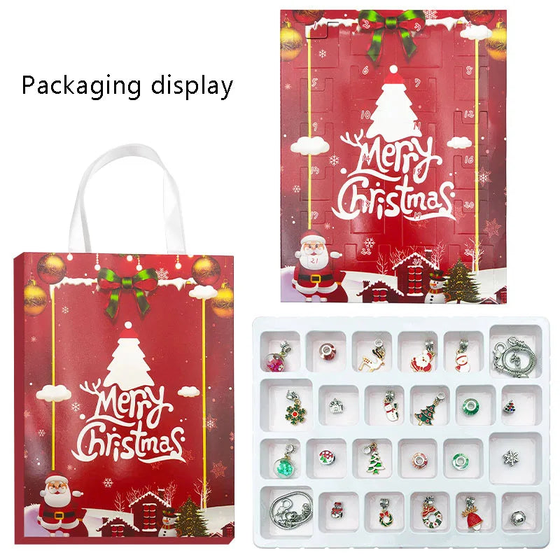 Christmas 24 Grid Countdown Calendar Blind Box Set - Festive Acrylic Advent Calendar-3