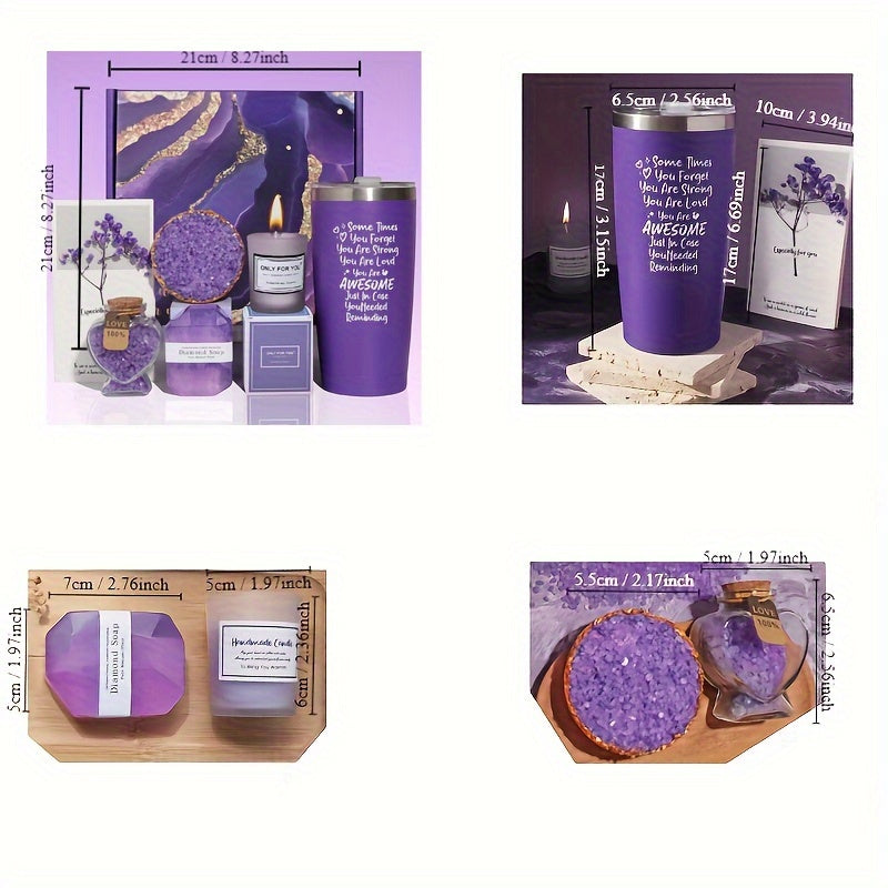 Crystal Bath Purple Salt Gift Set Lavender-4