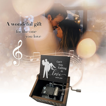 Wooden Music Box for Lovers Engraved Message-1