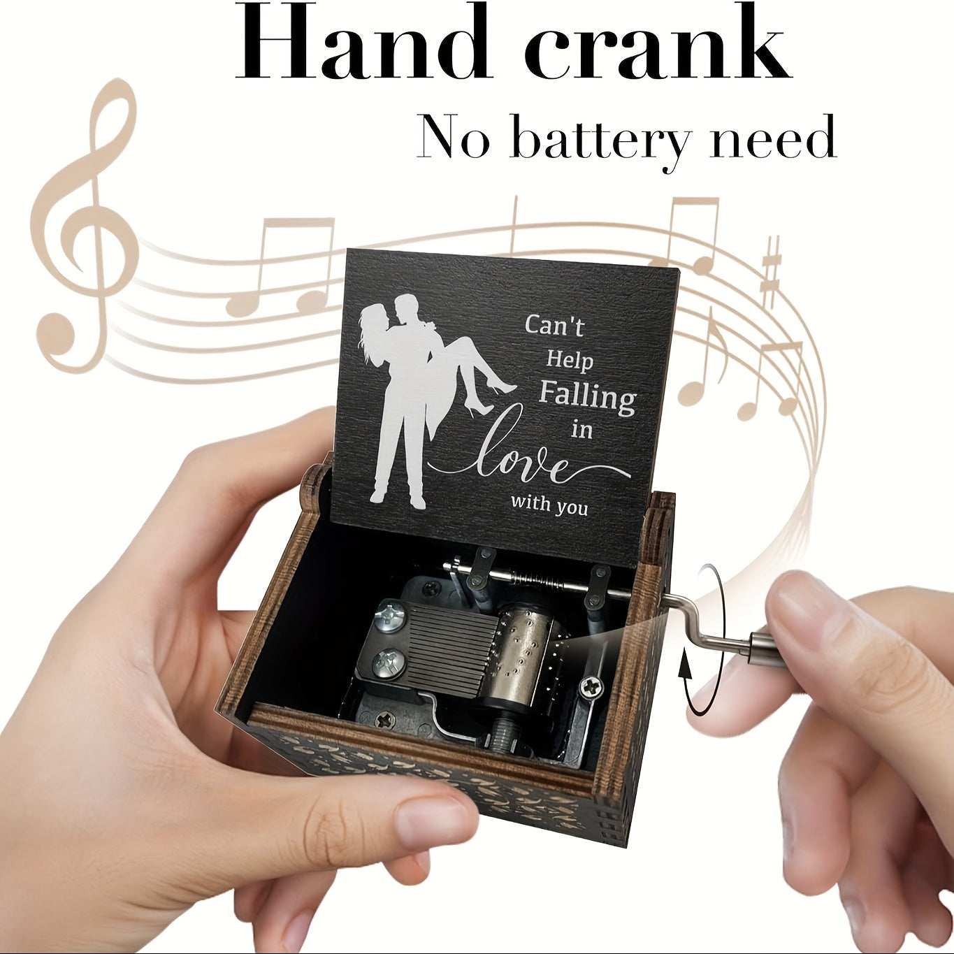 Wooden Music Box for Lovers Engraved Message-2