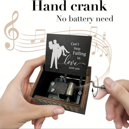 Wooden Music Box for Lovers Engraved Message-2