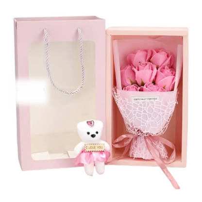 Valentine’s Day Gift Box with Rose & Teddy Bear-0